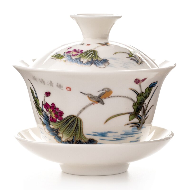 Gaiwan Tee Tasse Terrine Teekanne Chinesischen Traditionellen Kung-Fu Teekanne keramik Tee Schüssel Tasse Porzellan Sancai Tasse Tee Tasse setzt D002
