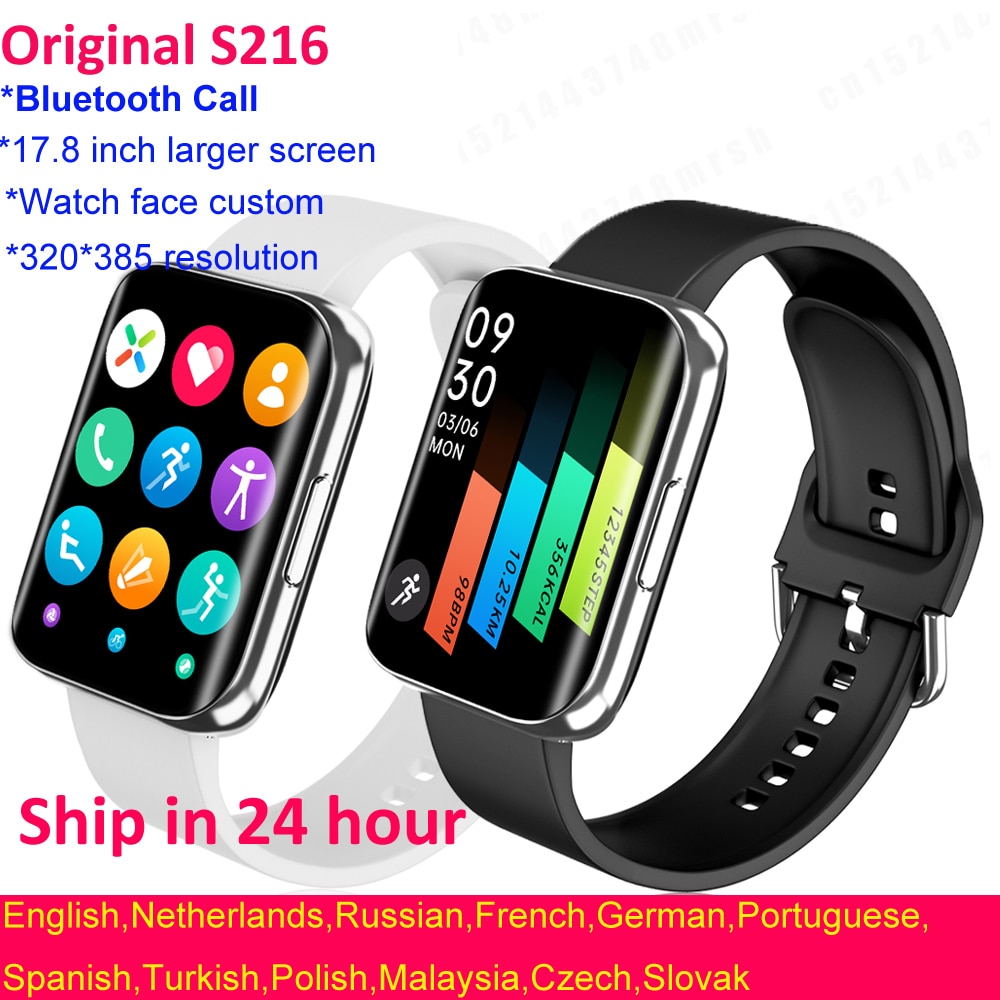 S216 Männer Clever Uhr 1,78 Zoll HD Volle Bildschirm IP67 Wasserdicht Herz Bewertung Monitor Fitness Tracker Sport Smartwatch Frauen Männer