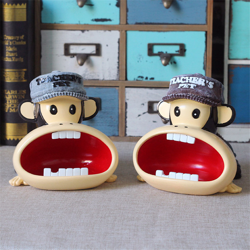 Boutiquen Dekoration Mund affe Asche tablett kreative Auto asche Kasten eigenschaften der großen aschenbecher Harz Asche Halfter