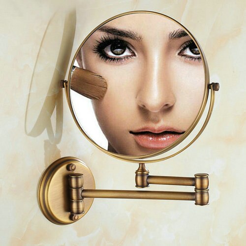 Schlecht Spiegel 8 zoll Doppel konfrontiert Gold-überzogene kupfer spiegel 1x3 Lupe Schlecht Doppel Konfrontiert Zauberstab Montiert machen-hoch Spiegel