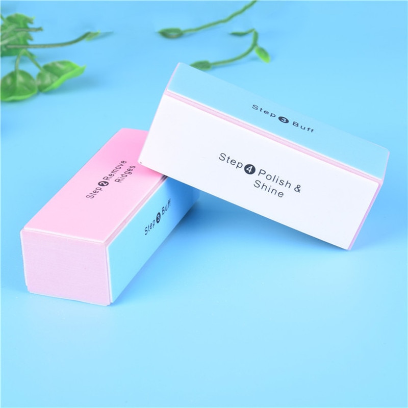 3 Stck Nagel Dateien 4 Seiten Schwamm Nagel Puffer Block Polieren Schleif Block Werkzeuge für Nagel Kunst Mit Gel Nagel kunst Für