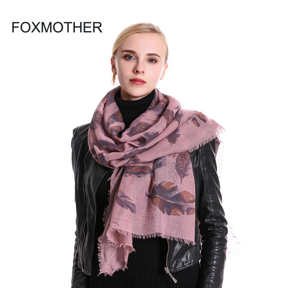 FOXMOTHER Neue glänzend Rosa Blau Feder Schals Pashmina funkeln Schal wickeln Moslemisches Hijab Schal Für Frauen