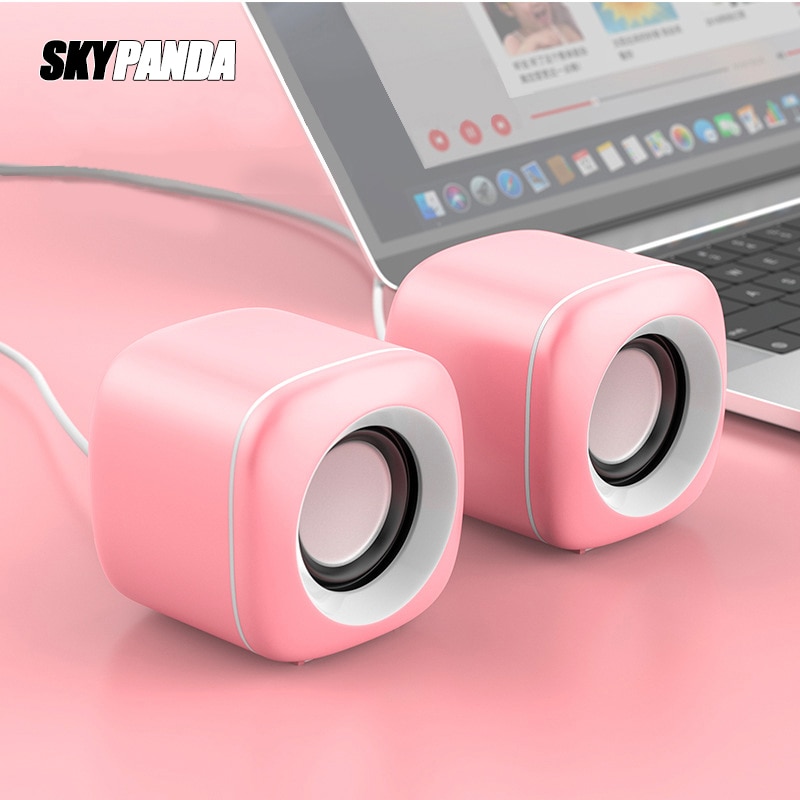 USB Verdrahtete Computer Lautsprecher Rosa Grün Bass Mini Subwoofer Lautsprecher für Laptop Schreibtisch Telefon Lautsprecher