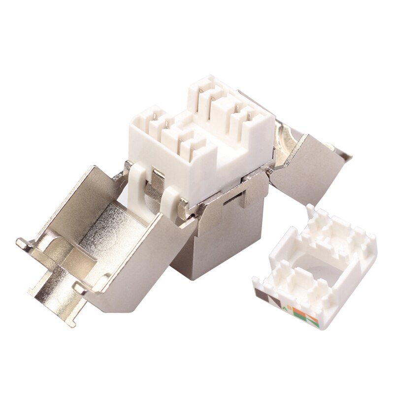 Netzwerk Schnittstelle,Rj45 Jack Netzwerk Kabel Schnittstelle Rj45 Geschirmt Tasten Tonne Ethernet Modul Jack Geeignet für Katze7 Kabel