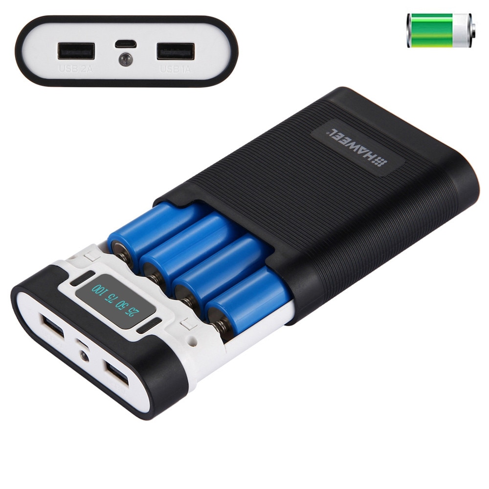 4x18650 Ladegerät Kasten Tragbare Energie Bank fallen Mit 2 USB Hafen Und Energie Anzeige tragbare Ladung für telefon tragbare ladegerät