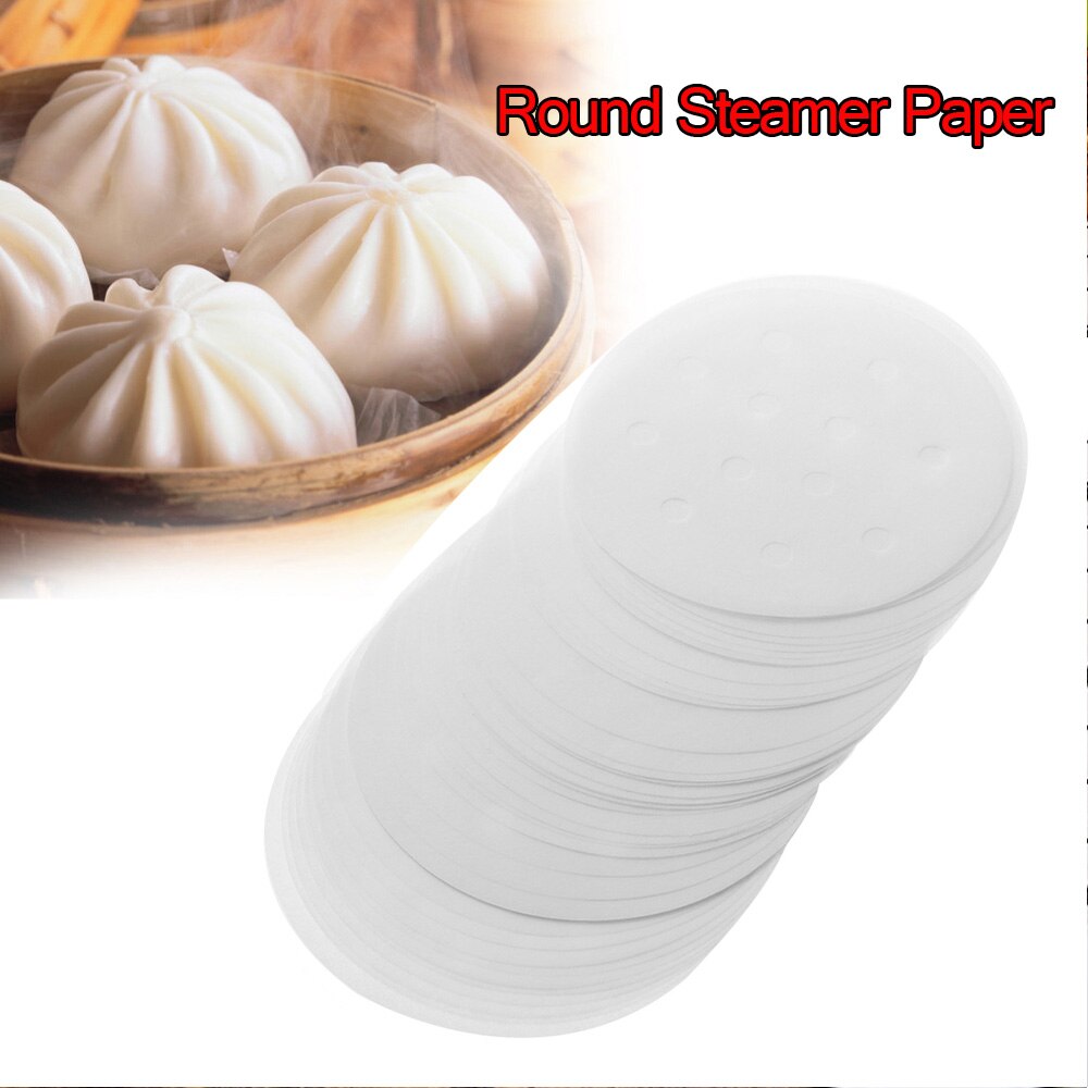 50 teile/paket Bambus Korb Dampfer Papier Küche Kochen schwach Summe Papier Unter Dampf matt Runde Nicht Stock Dampfer Papier Kochgeschirr