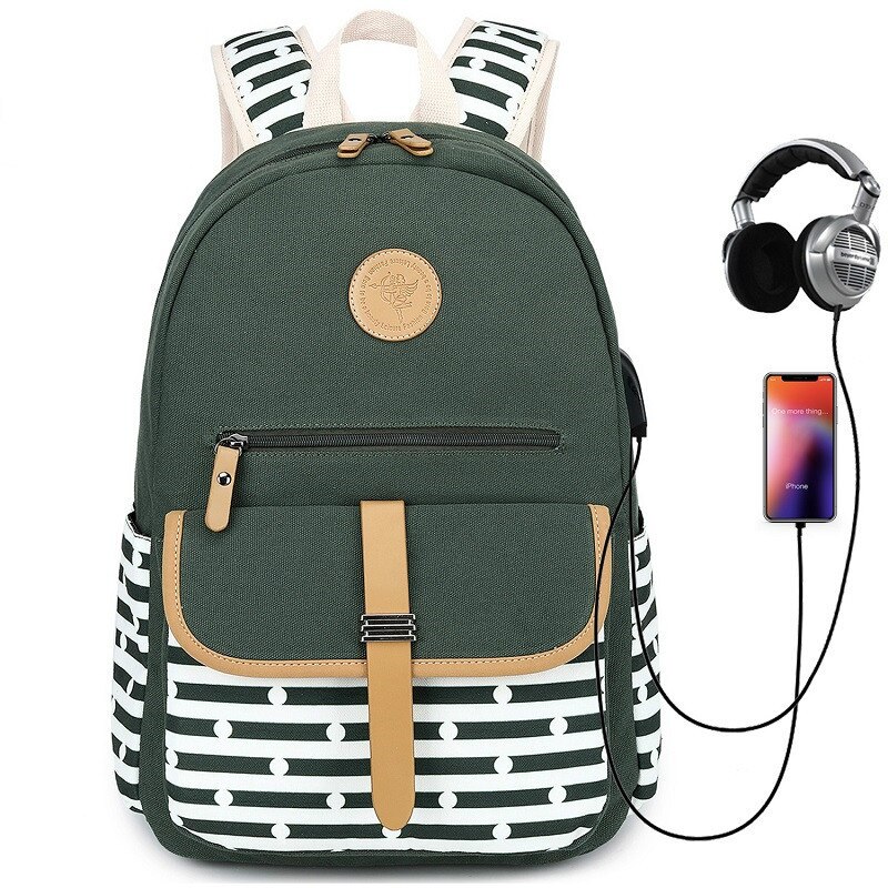 Reise Rucksack Frauen Rucksack Schule Taschen Freizeit Heißer Neue Leinwand Reißverschluss Interne Rahmen Gestreiften Einfach Bequem Tasche