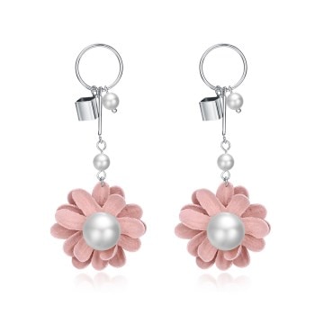 PTE S925 Sterling Silber Ohrringe, Perle Blume Quaste Ohrringe SB-E0224-GN