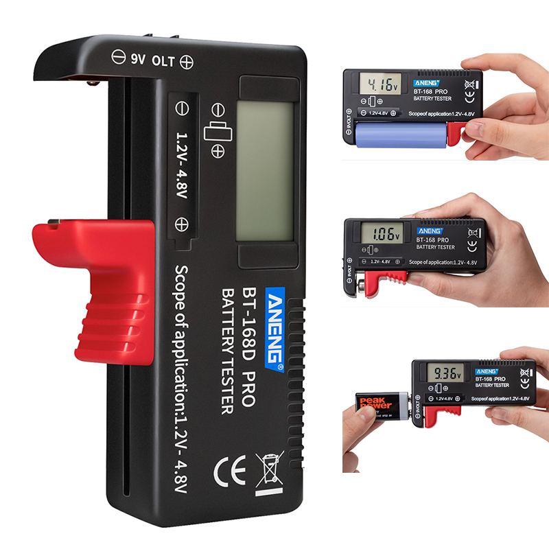 Digitale Batterie Tester BT-168 Profi Digitale Batterie Kapazität Tester LCD BT-168 Profi Prüfer für 9V 1,5 V AA AAA zelle C D Batterien