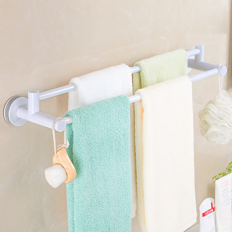 Magie Saugnapf Doppel Stange Handtuch Gestell Ohne schlagen See Gestell Schlecht Wc Hängen Handtuch Küche