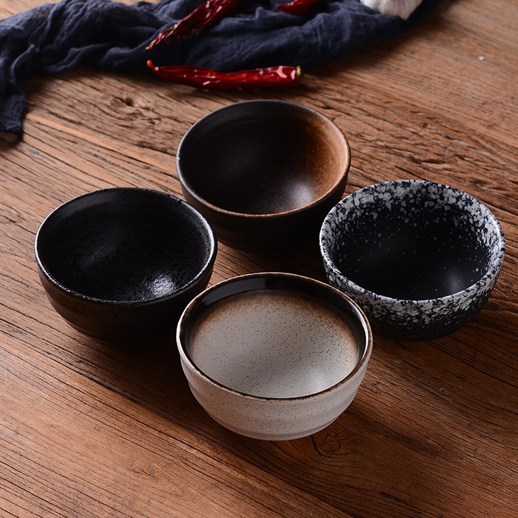 Japanischen stil schwarz gestreiften reis schüssel Haushalt keramik schüssel reis schüssel Koreanische geschirr suppe schüssel