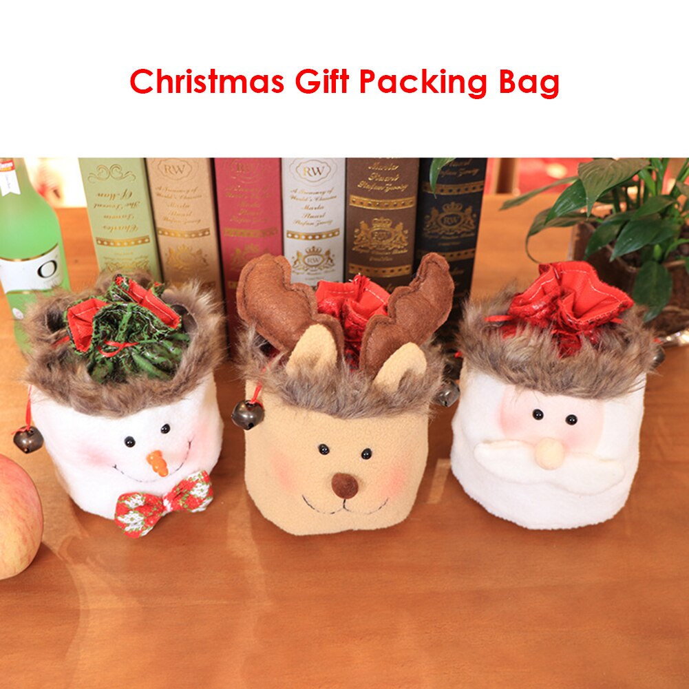 niedlich Santa Claus Weihnachten Verpackung Tasche Schreibtisch Ornament freundlicher Apfel Taschen Süssigkeit Tasche Schneemann Hirsch Tasche