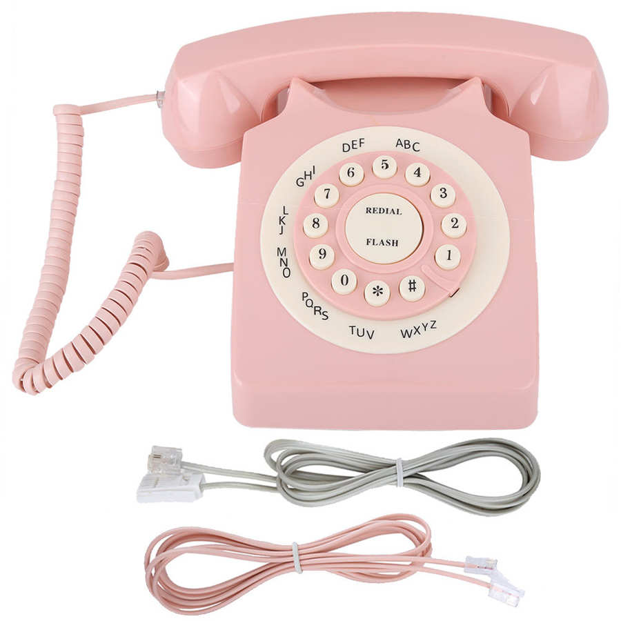Jahrgang Telefon hoch Definition Anruf Verdrahtete Telefon für Heimat Sekretariat Rosa Europäischen telefono Festnetz Schreibtisch Telefon