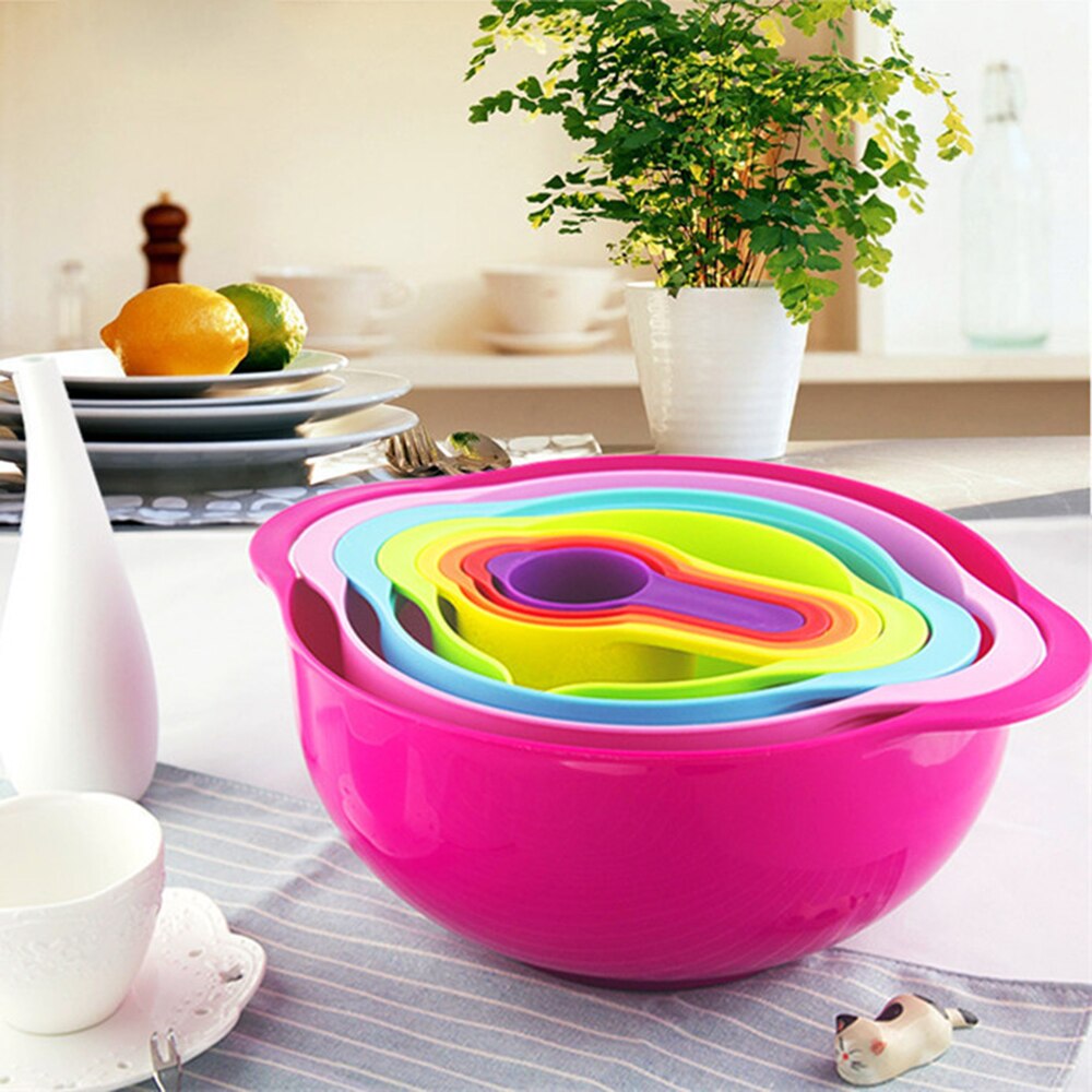 ADOREHOUSE 8 in 1 Backen Werkzeuge Multifunktions Messlöffel einstellen Faltbare Schüsseln Waschen Korb Küche Gebäck Werkzeuge