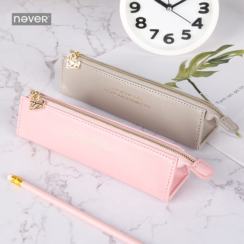 Nie Rosa Serie PU Leder Bleistift fallen Stift Tasche Bleistifte Beutel Für Damen Geschäft Büro Schreibtisch Veranstalter Verpackung Schreibwaren