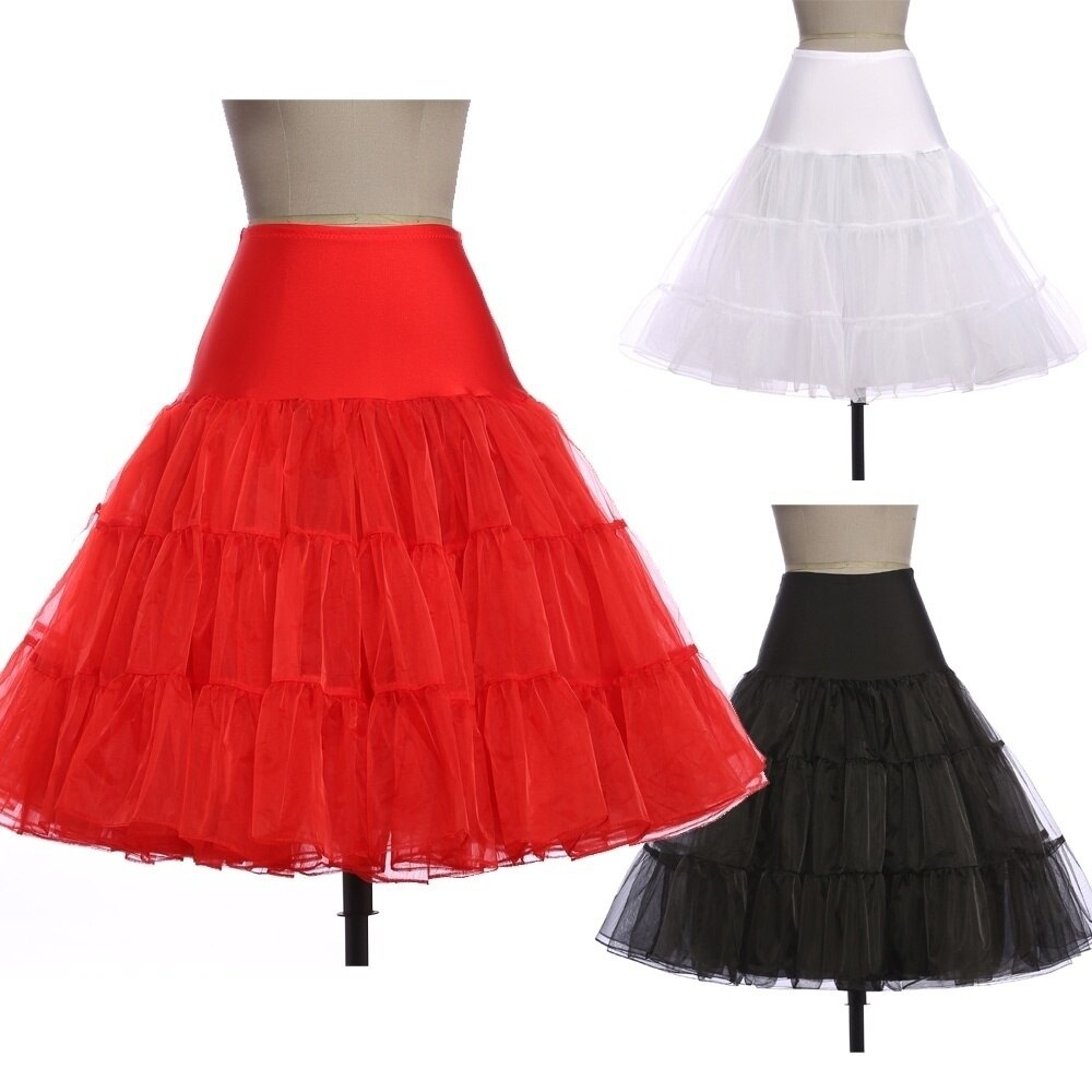 Schwarz Weiß Mädchen Ballkleid Unterhose Rockabilly Petticoat für Jahrgang Hochzeit Krinoline Unterrock Frauen Felsen