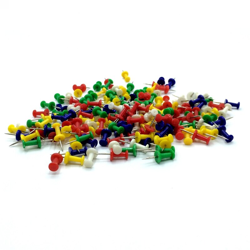 200 Stck 5 Farben Gemischt Farbe DRücken Nagel Flöße drücken-Stifte Kork Bord Presse Nagel Farbige Pushpins Kindergarten Kreative Reißzwecke