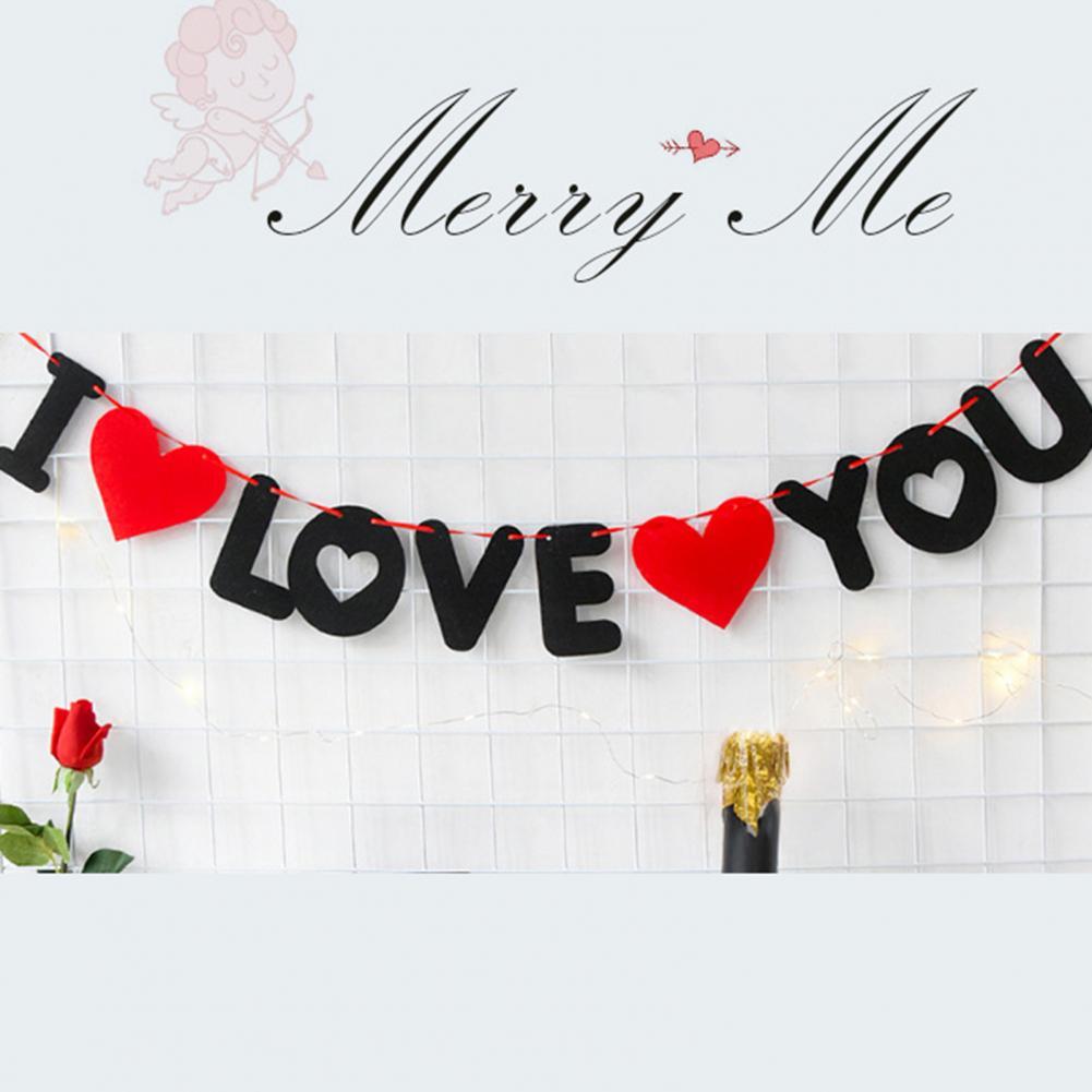Nicht-gewebte Tuch Banner Valentinstag ICH Liebe Sie Hängen Bar Hochzeit Zimmer Dekor Hängen Bar Hochzeit Zimmer Dekor