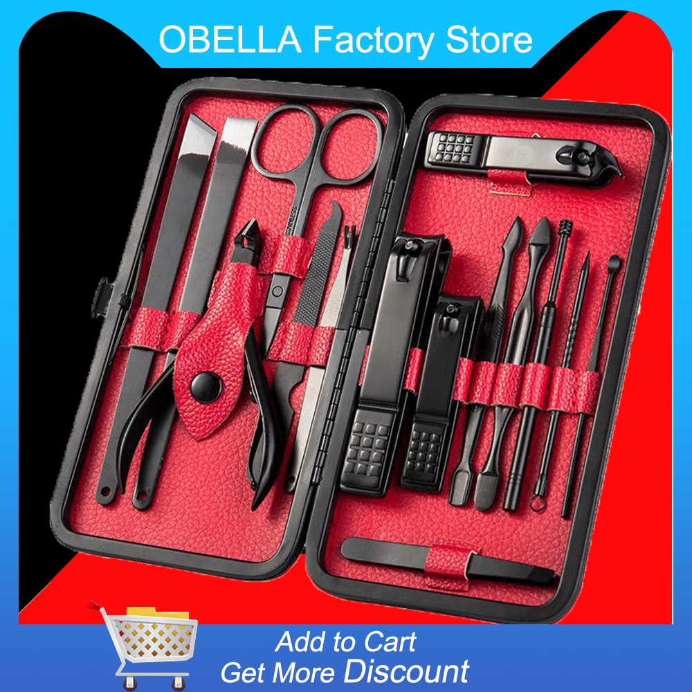 18 stücke Profi Nagel Haarschneidemaschine einstellen Trimmer Augenbraue Rasieren Pinzette Pedikübetreffend Manikübetreffend Werkzeuge Bausatz Nagel Schere Nagel Pflege Werkzeuge