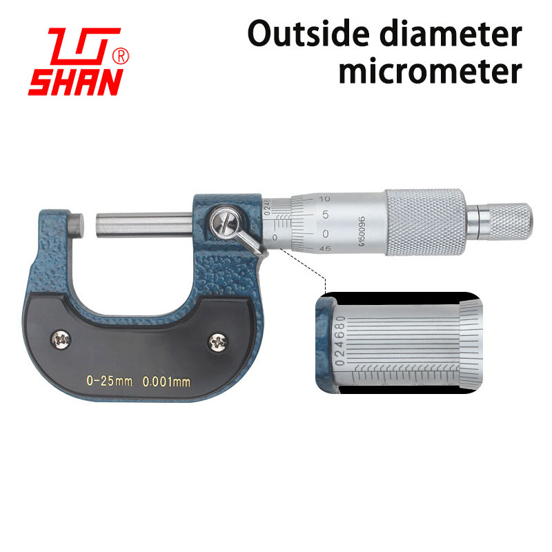 0-25mm 0,001mm Außerhalb Mikrometer Sattel Präzision-Sauerei Werkzeuge Mikrometer messen Werkzeuge Messschieber