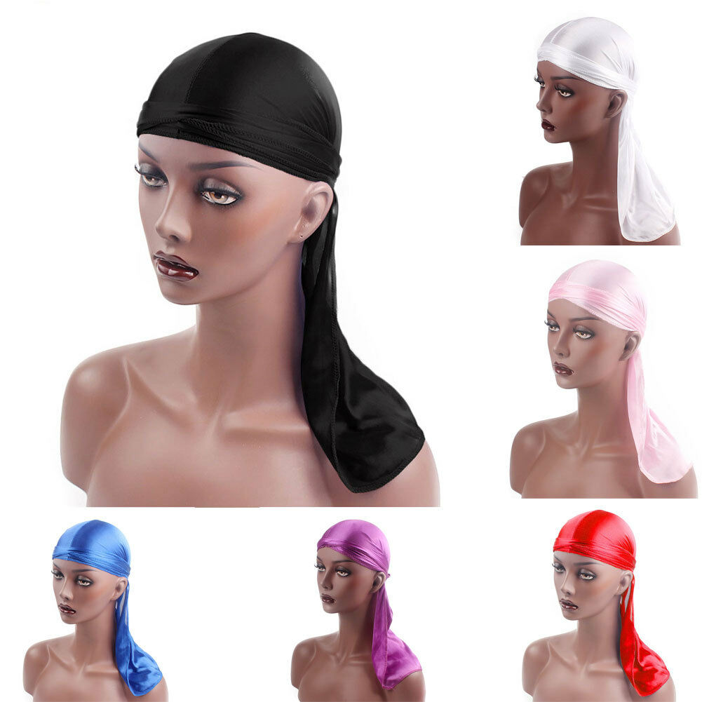 Neue herren Satin- Durags Bandana Turban Perücken Männer Seidige Durag Headwear Stirnband Pirat Hütte Haar Zubehör