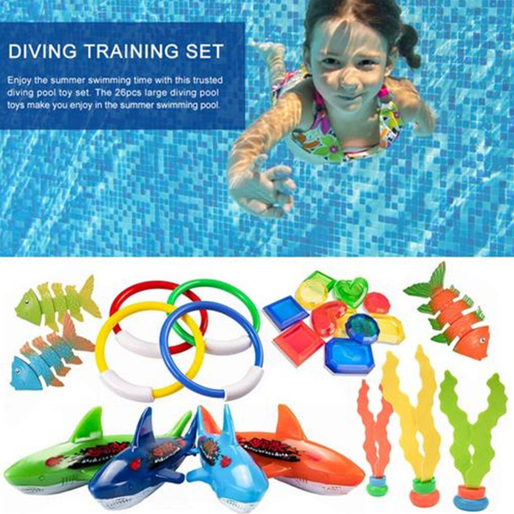 26 Teile/satz freundlicher Tauchen Spiel Spielzeug einstellen freundlicher Unterwasser Schwimmen Tauchen Ausbildung Spielzeug Bausatz