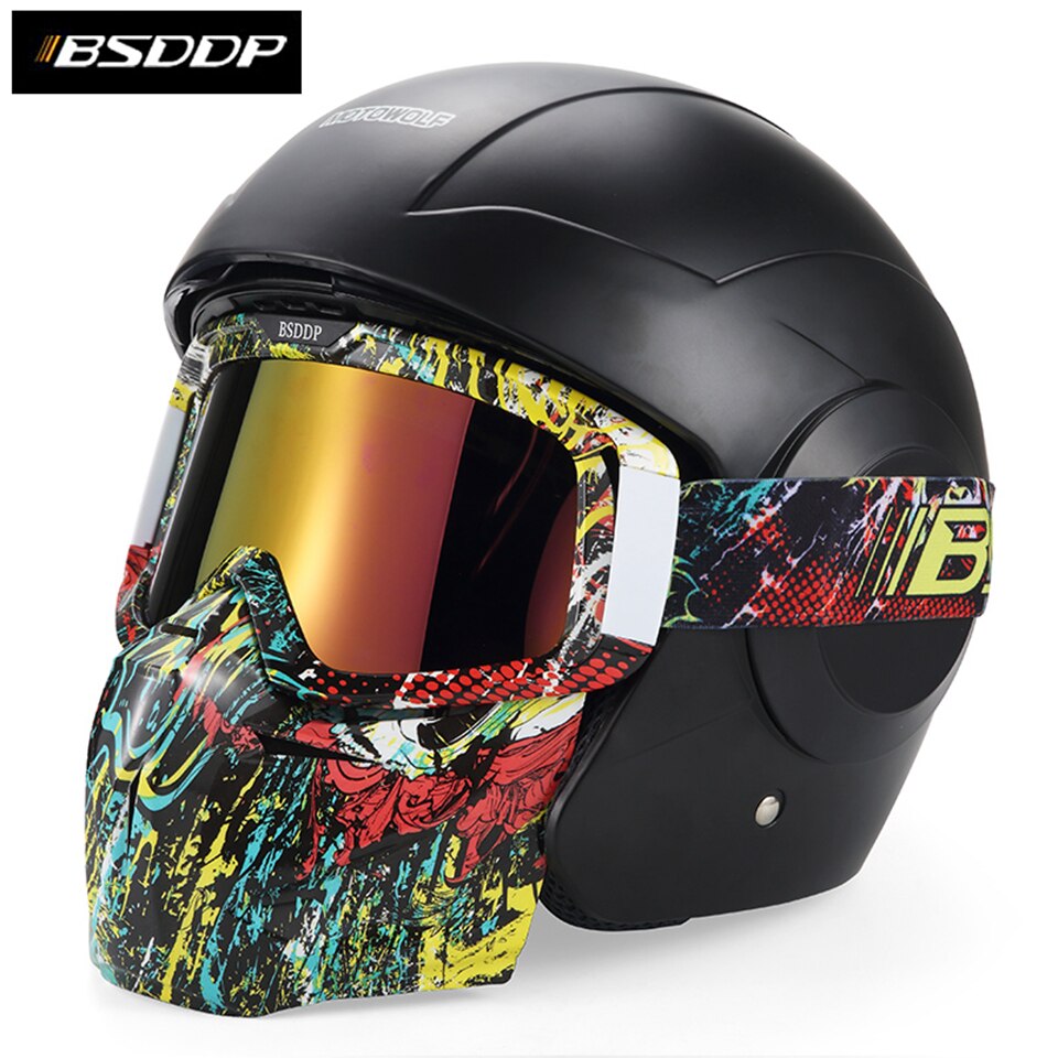 Universal- Motorrad/Moto-Cross/Sportbike Winddicht Reiten Brille Persönlichkeit retro Harley motorrad Helm reiten maske brille
