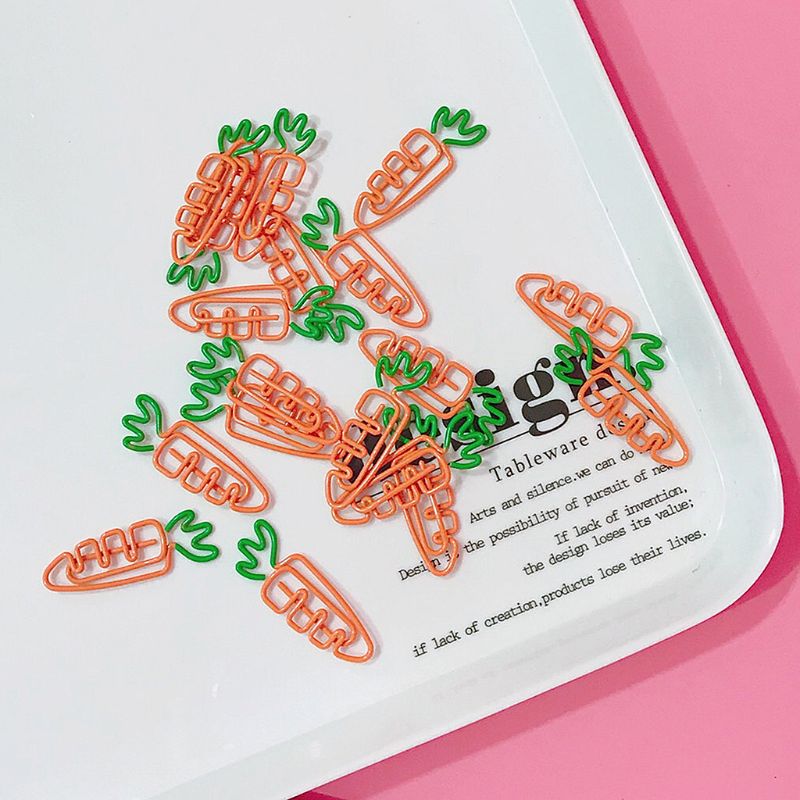 Karikatur Juwelüse Rettich Karotte Förmigen Papier Clip Helle Farben Foto Clip Lesezeichen DIY Handgemachte Dekor Schule Schreibwaren M17F