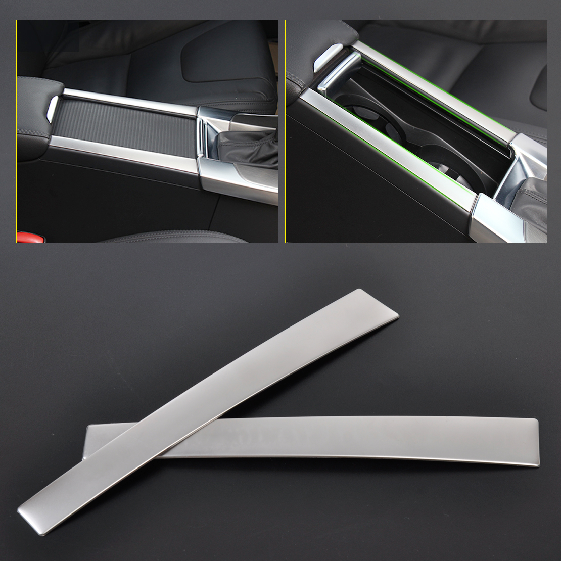 Beler Neue 2 stücke Chrom Tasse Trinken Halfter Center Konsole Abdeckung trimmen Rahmen Tafel für Volvo XC60 S60 V60