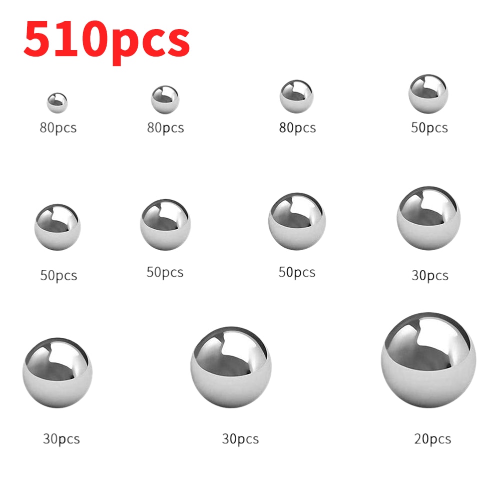 510Stck Mehrere größen Solide stahl Ball Hohe präzision Lagerbier stahl Ball für fahrräder rollen schublade türschlösser Schieberegler Ball