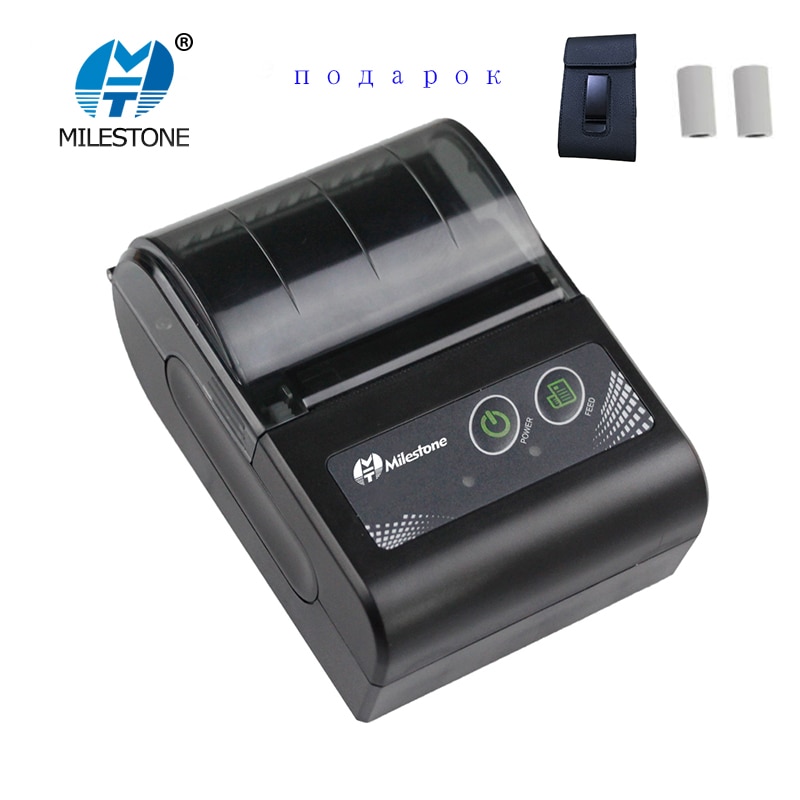 Meilenstein 58mm Mini Bluetooth Drucker Thermische Tragbare Drahtlose Erhalt rechnung Fahrkarte Android IOS Tasche Drucker kleine MHT-P10