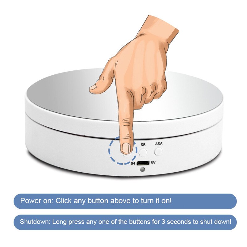 3 geschwindigkeiten Elektrische Rotierende Tisch Anzeige Stand Spiegel 360 Grad Einstellbare Winkel Runde Anzeige Tisch Plattenspieler Schmuck Halfter