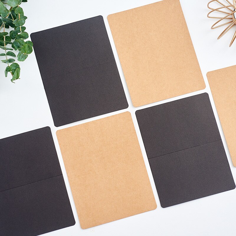 10 stücke einfache gruß karte, leere ohne aufbringen, Kraft papier, schwarz karton, nachricht karte, erinnerung karte, karte, Memo