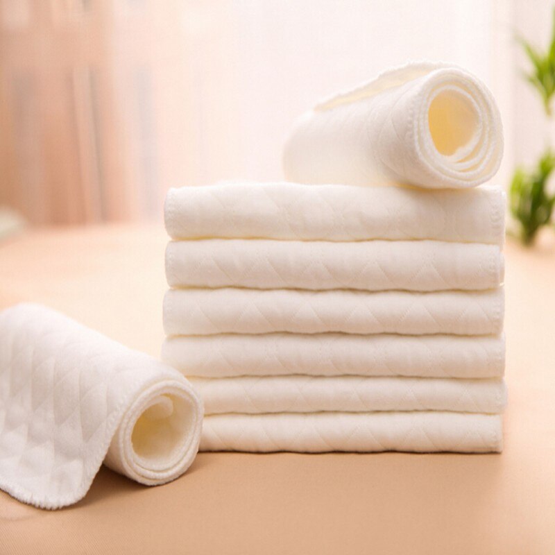 10 teile/los Baby Waschbar wiederverwendbar 3 Schichten Baby Baumwolle Tuch Windel Einsatz Super Saugfähigkeit Mikrofaser Windel Liner