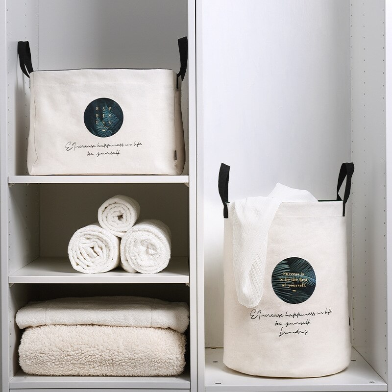 Haushalt Leinwand Faltbare Schmutzige Kleidung Korb Große Kapazität Tragbare Wäsche Lagerung Taschen mit Kordelzug Gittergewebe Staubdicht Abdeckung