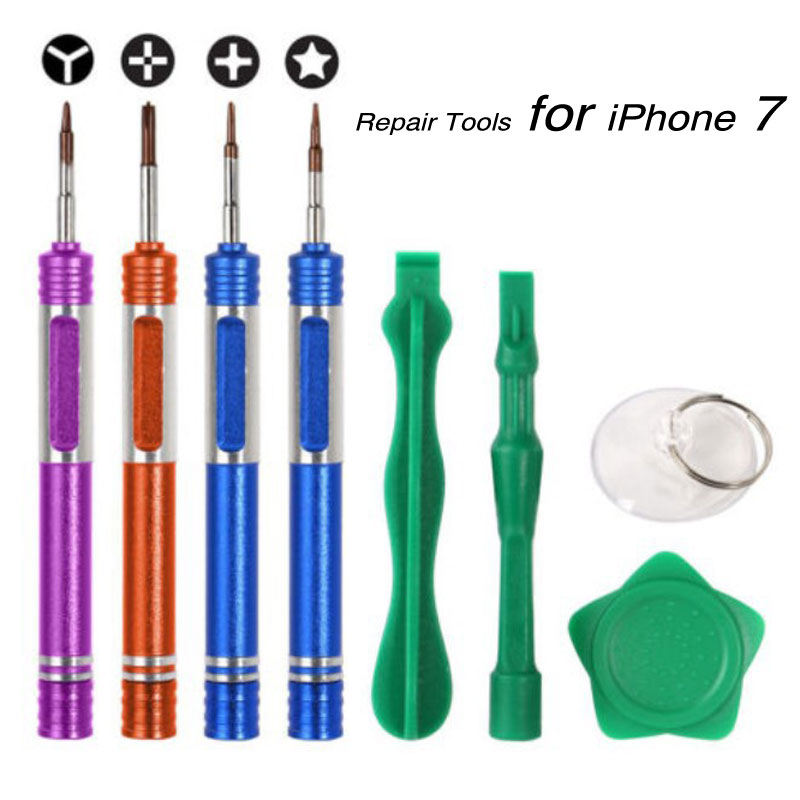 Professionelle 8 in 1 Handys Öffnungs-hebel-reparatur-werkzeug-einstellen Werkzeug Bausätze Smartphone Schraubendreher Werkzeug einstellen Für iPhone 7