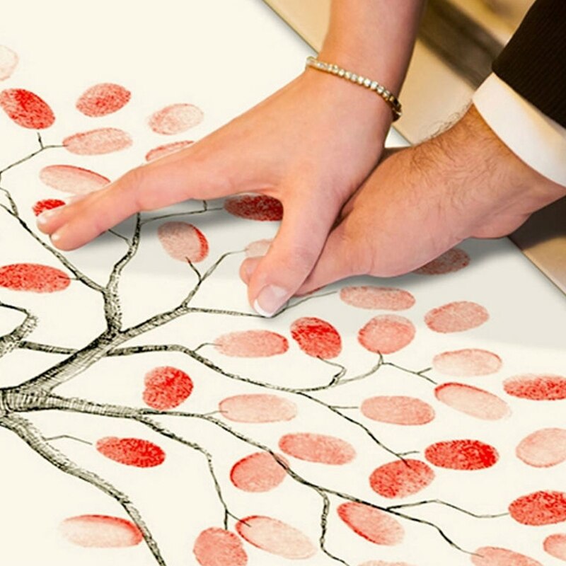 Hochzeit DIY Fingerabdruck Unterschrift Gästebuch Leinwand Malerei Hochzeit Teilnahme Buch Souvenirs Ornament Party Dekoration