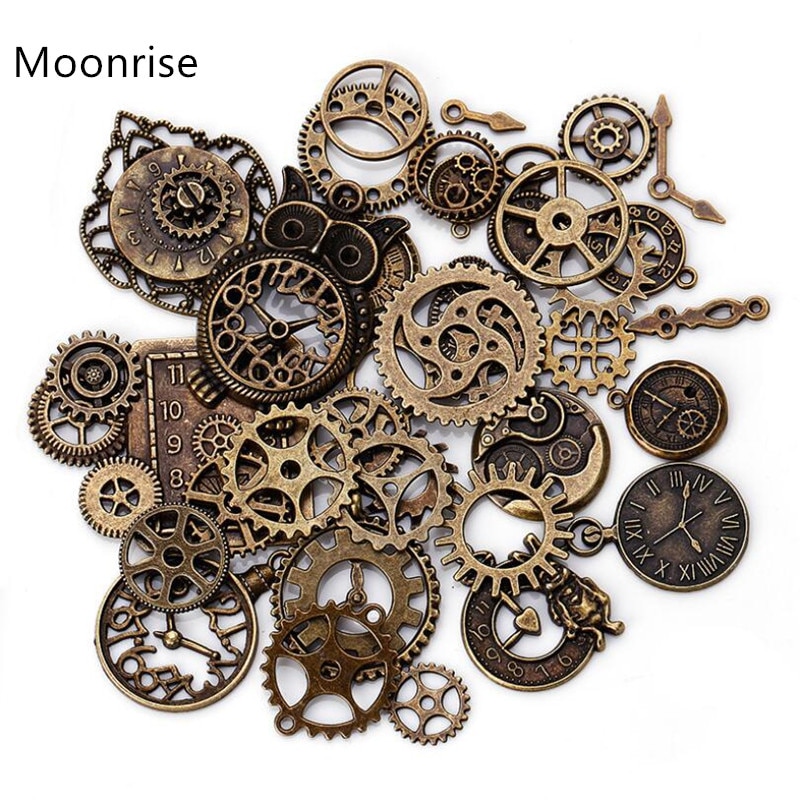100 gramm Antiqued Bronze- Kupfer Metall Steampunk Getriebe Reize Anhänger Uhr Uhr Rad Getriebe Für Crafing DIY Bausätze