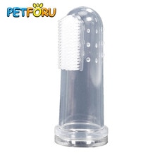 Petforu dauerhaft Silikon Zeigefingerling Zahnbürste Weiche Haustier Zahnbürste Zahn Reiniger für Hund Katze-transparent