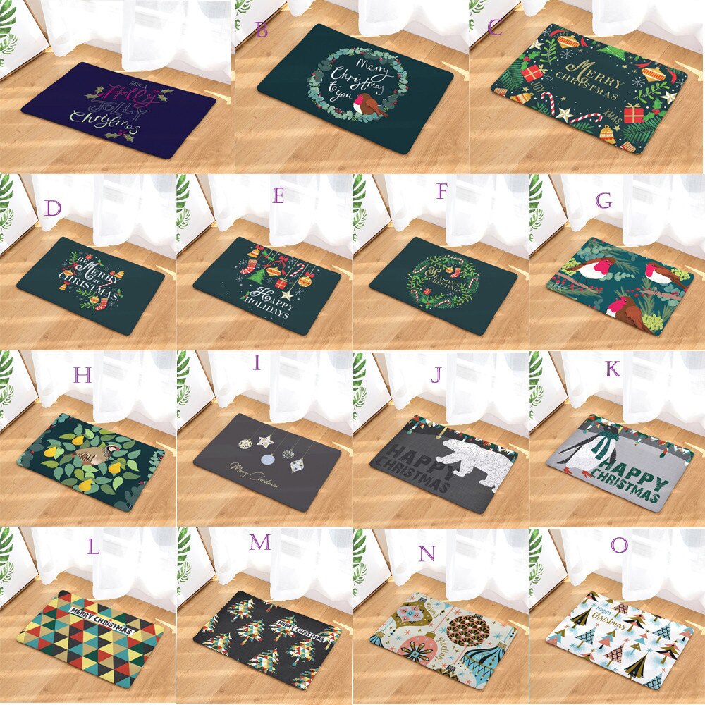 25 # Anti-Unterhose Wasserdicht Weihnachten Fußmatt Schlecht Küche Boden matt Teppich Kissen Nicht-Unterhose Teppich Weihnachten Dekoration für Heimat