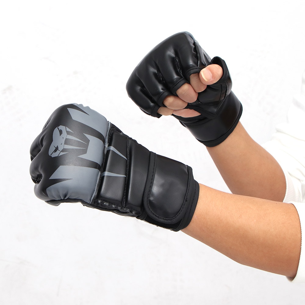 Halb Finger freundlicher freundlicher Karate Boxen Handschuhe Handschuhe Sanda Karate Sandsack Taekwondo Schutz Handschuhe MMA Muay thailändisch