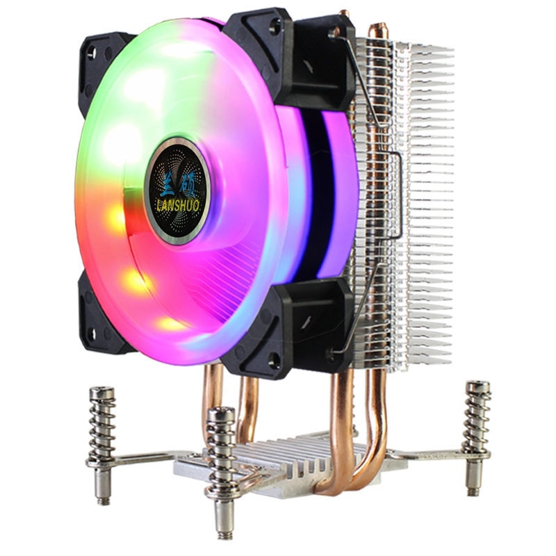 CPU Kühler RGB CPU Kühler Extrem Leise Kühler Fan für LGA X79 X99 X299 (3Stift 4Stift Einzigen Dual Fan) Computer Lüfter