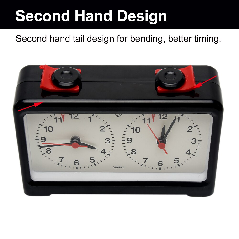 Schach Uhr Batterie angetrieben Genaue Quarzuhr Bewegung Tragbare Kunststoff Spiel Timer Professionelle Analog Zählen Unten Wettbewerb