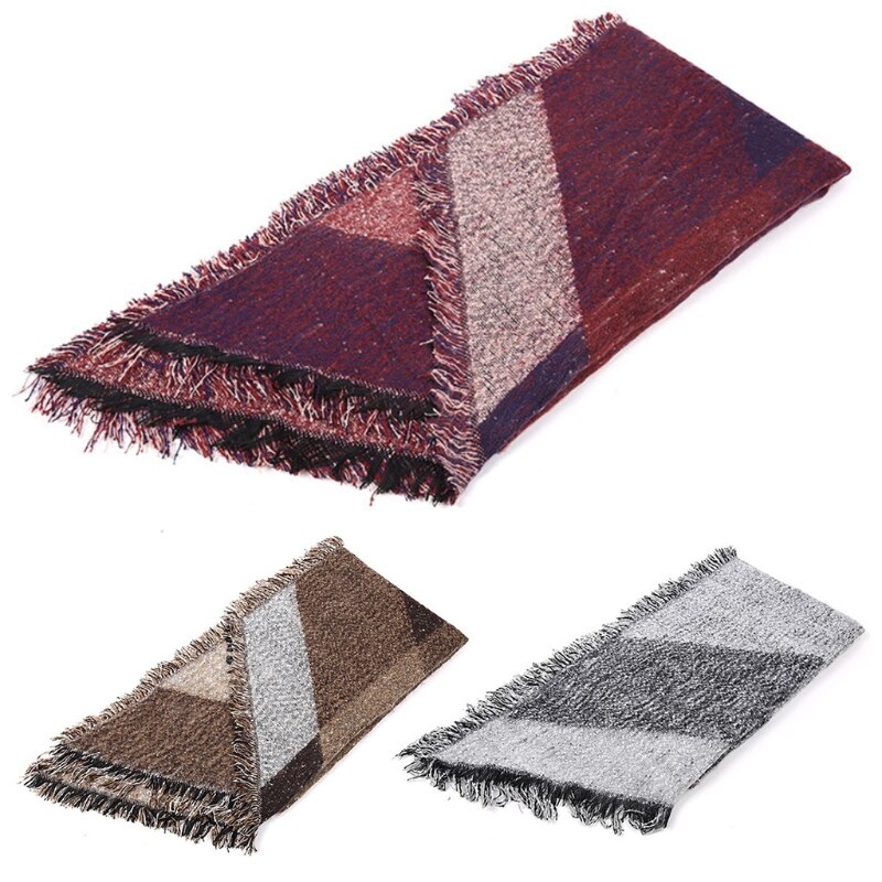 200x65cm Frauen Große Übergröße Pashmina Schal Decke Farbe Block Plaid Schottenstoff Gestreiften Quaste Dicken Schal wickeln Winter warme Knitte