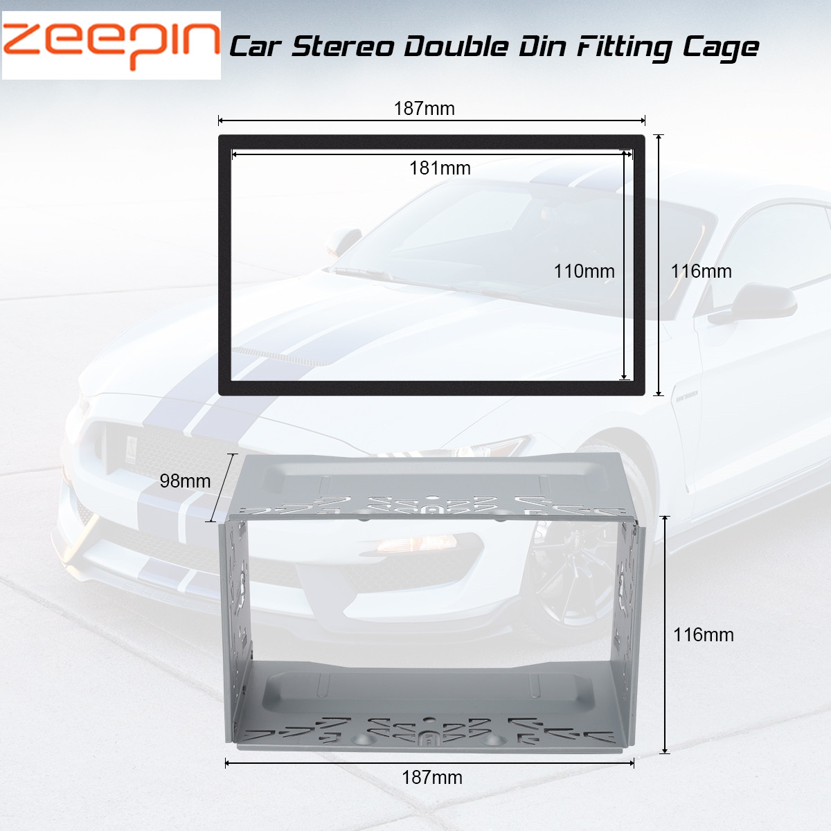 Universal- Doppel 2Lärm passend zu Bausatz Radio Steuergerät Auto DVD Spieler Montage Gehäbenutzen für 2 Lärm Radio