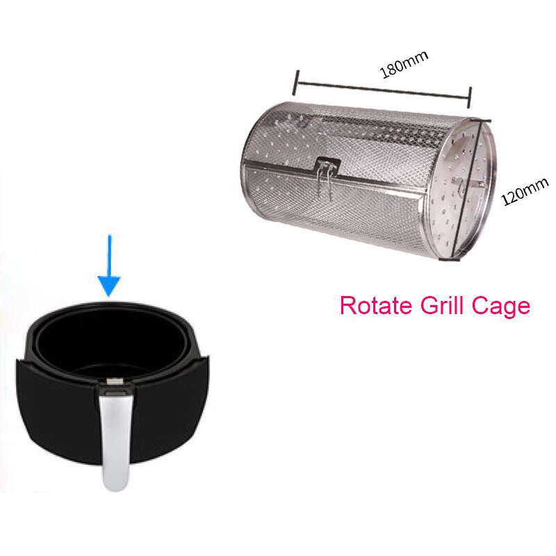 Drehen Grill käFeige edelstahl backen käFeige Bausatz Grill Gittergewebe Friteuse ersatzteile luft braten Pfanne Zubehör airfryer zubehör