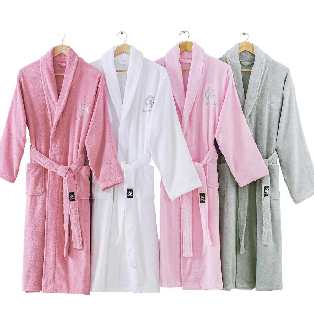 Männer Bademantel Baumwolle Lange Warme Bademantel Dicke Weiche Winter Schlecht Kleid Herren Morgenmantel Kimono Roben Männlichen Brautjungfer Bademäntel