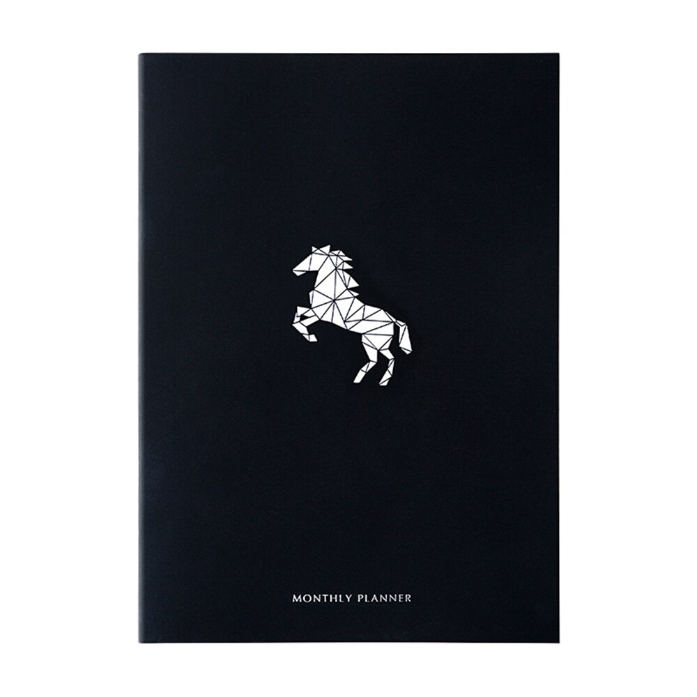 A4 Schwarz Abdeckung Kalender Notizbuch Agenda Organizer Wöchentlich Monatlich Planer Gelegentliche Stil Kalender Notizbücher