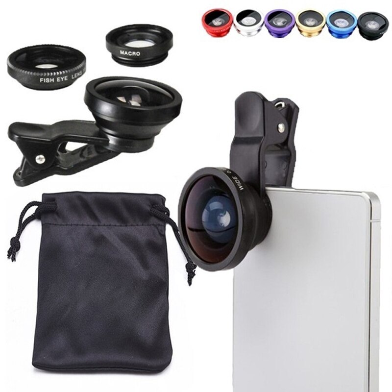 Universal- 3 in 1 Weitwinkel Makro Fisheye Objektiv praktisch Kamera Linsen Fisch Auge Objektiv Für iPhone XR XS X 8 7 6 Samsung Huawei