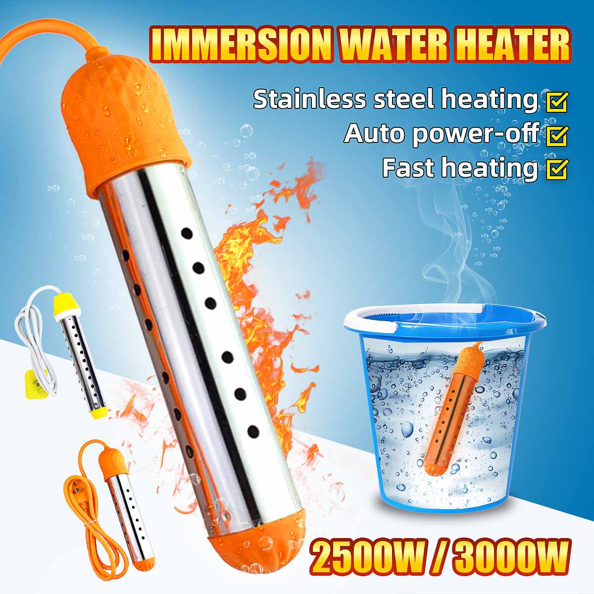 angreifend Elektrische Wasser Heizung Wasser Heizung Heizung Element draussen Camping 2500/3000W 220V Verwenden Können Badewanne Schwimmen Schwimmbad